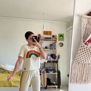 Aviator nation rainbow boyfriend tee
